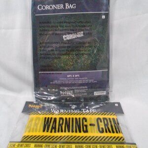 Spirit Halloween Coroner Body bag with Warning Crime Scene Tape